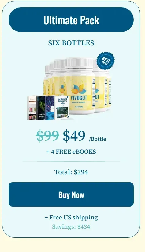 VivoGut 6 Bottles- order-now-( One Hundred Eighty Days Supply)-image